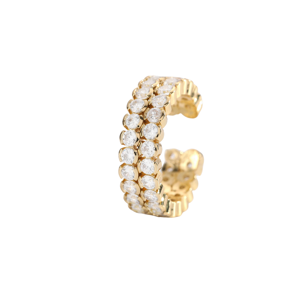 Doppelreihiger Zirkon Ring 18K Vergoldet - Wasserfester Edelstahl 316L Premium Ring