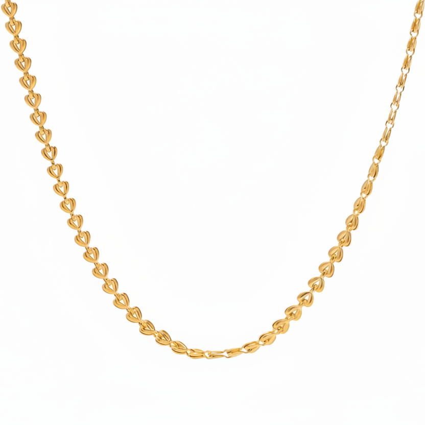 Halskette Herzkette 18K Vergoldet Verstellbar Wasserfest Edelstahl 316L Elegant
