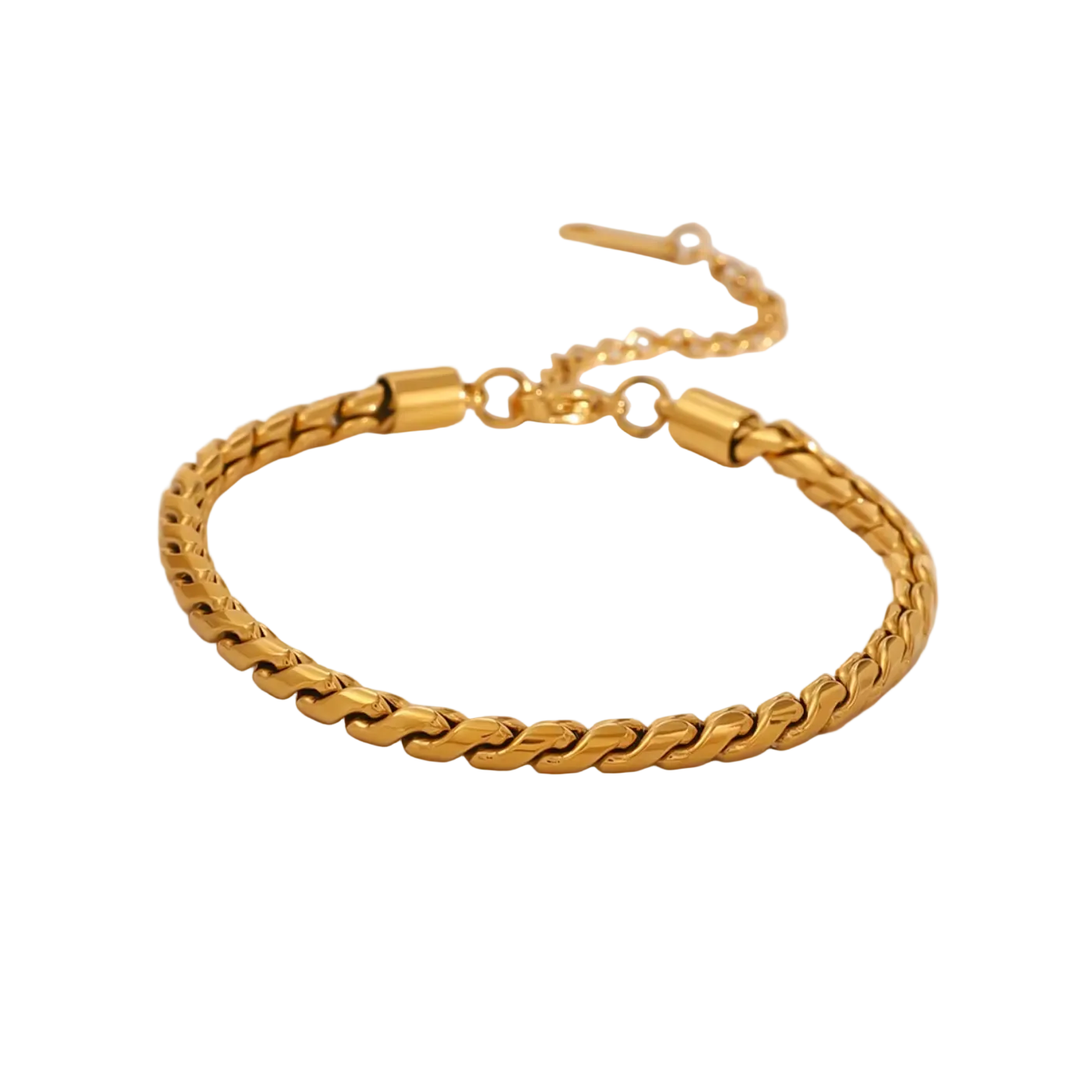 Armband "Spiga" Weizenkette 18K Vergoldet Verstellbar Wasserfest Edelstahl 316L Elegant