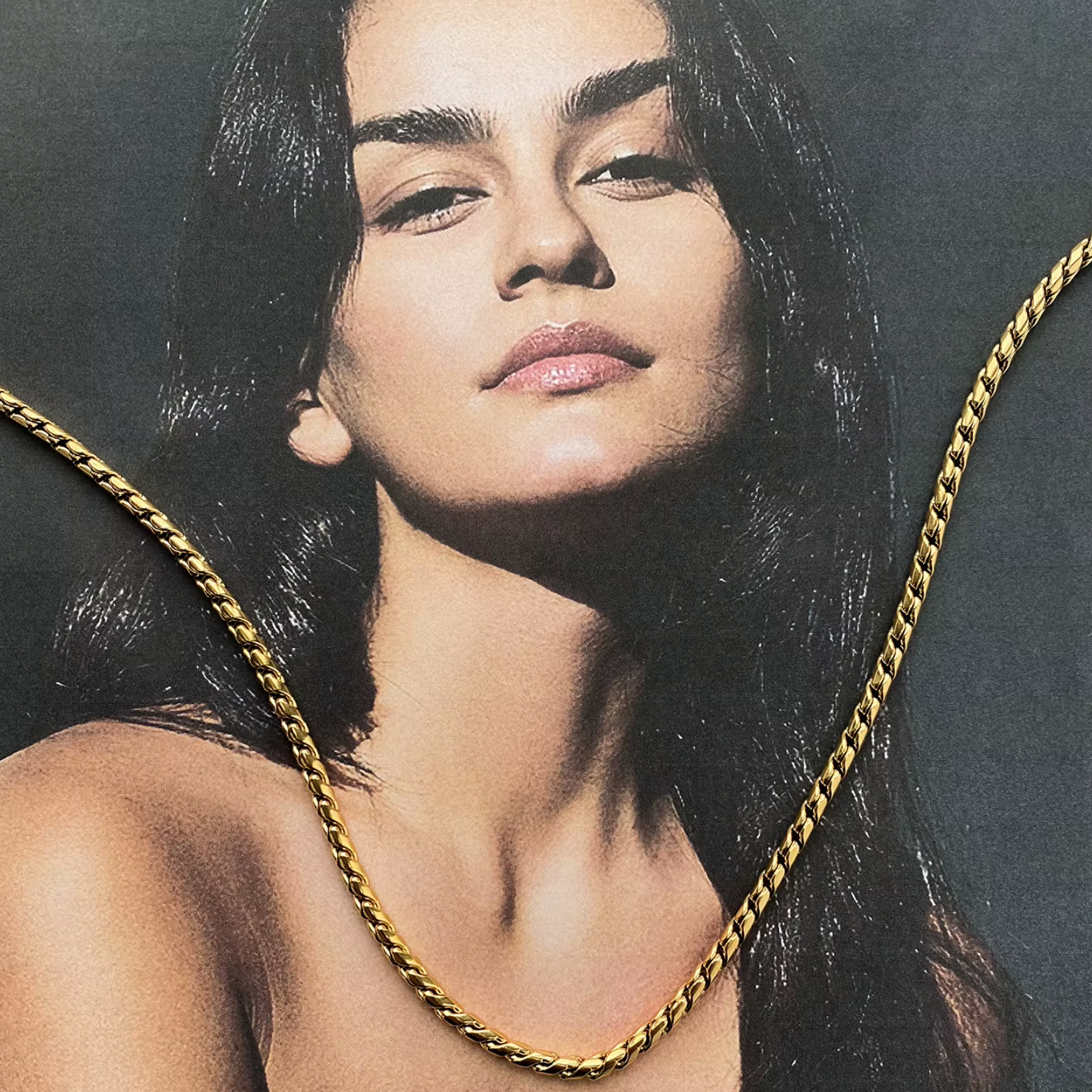 Halskette "Spiga" Weizenkette 18K Vergoldet Verstellbar Wasserfest Edelstahl 316L Elegant