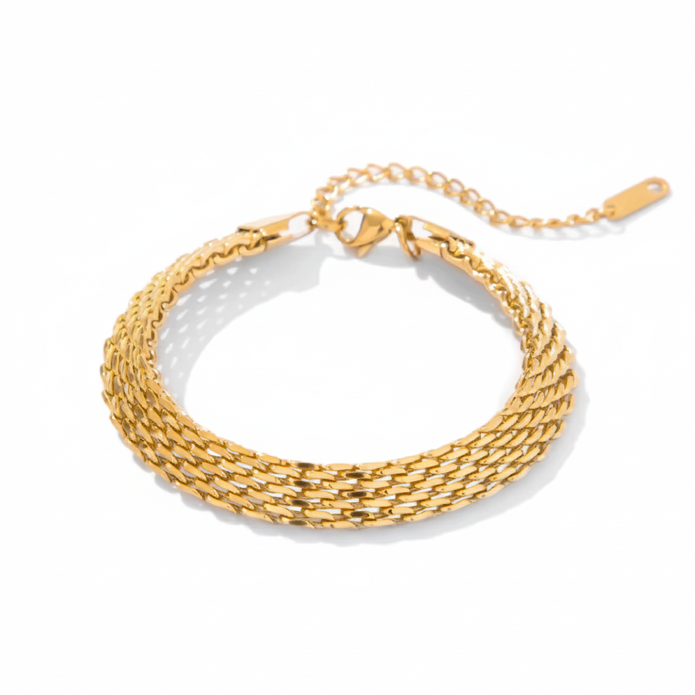 Armband Mesh 18K Vergoldet Wasserfest Edelstahl 316L Elegant
