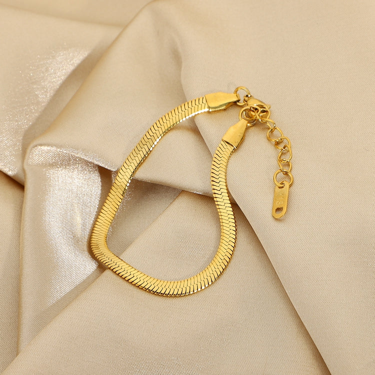 Schlangenkette Armband 18K Vergoldet 3mm Wasserfest Edelstahl 316L