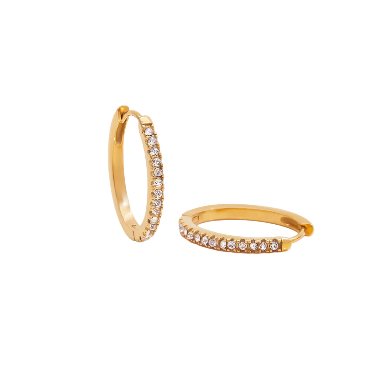 Creolen Zirkonia 18K Vergoldet 2,2cm Wasserfest Edelstahl 316L Elegant