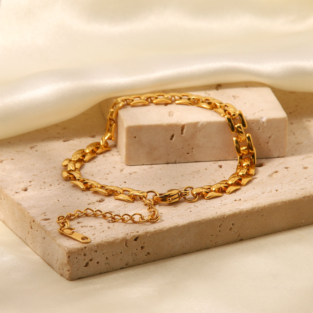 Armband Kette 18K Vergoldet Verstellbar Wasserfest Edelstahl 316L Elegant