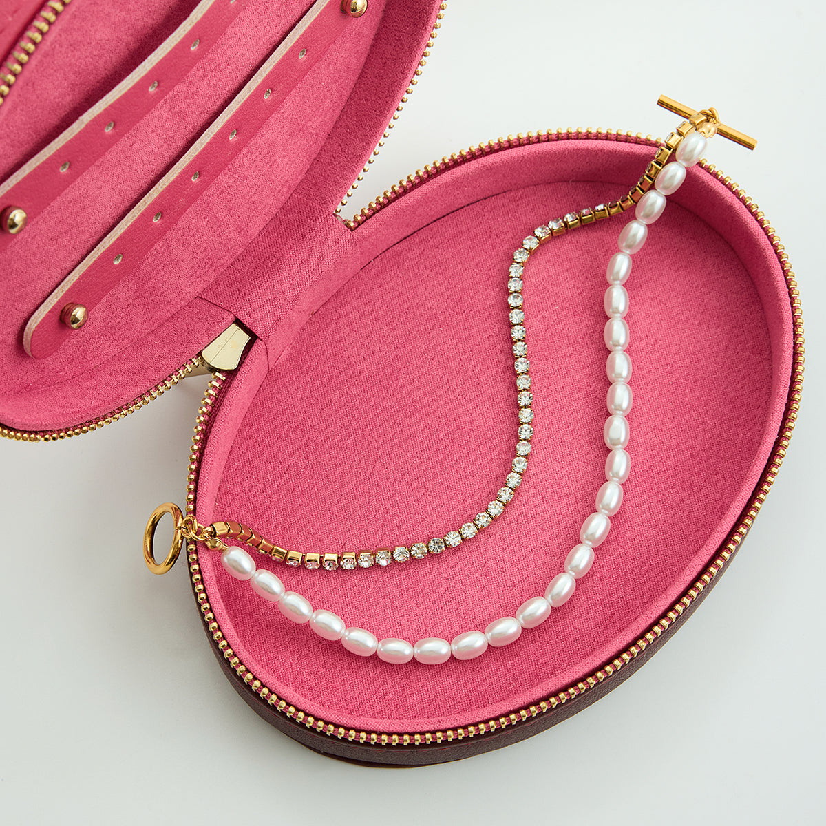 Perlen-Tennis Armband 18K Vergoldet Wasserfest Edelstahl 316L Zirkonia & Süßwasserperlen