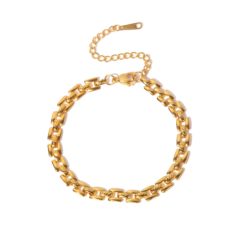 Armband Kette 18K Vergoldet Verstellbar Wasserfest Edelstahl 316L Elegant