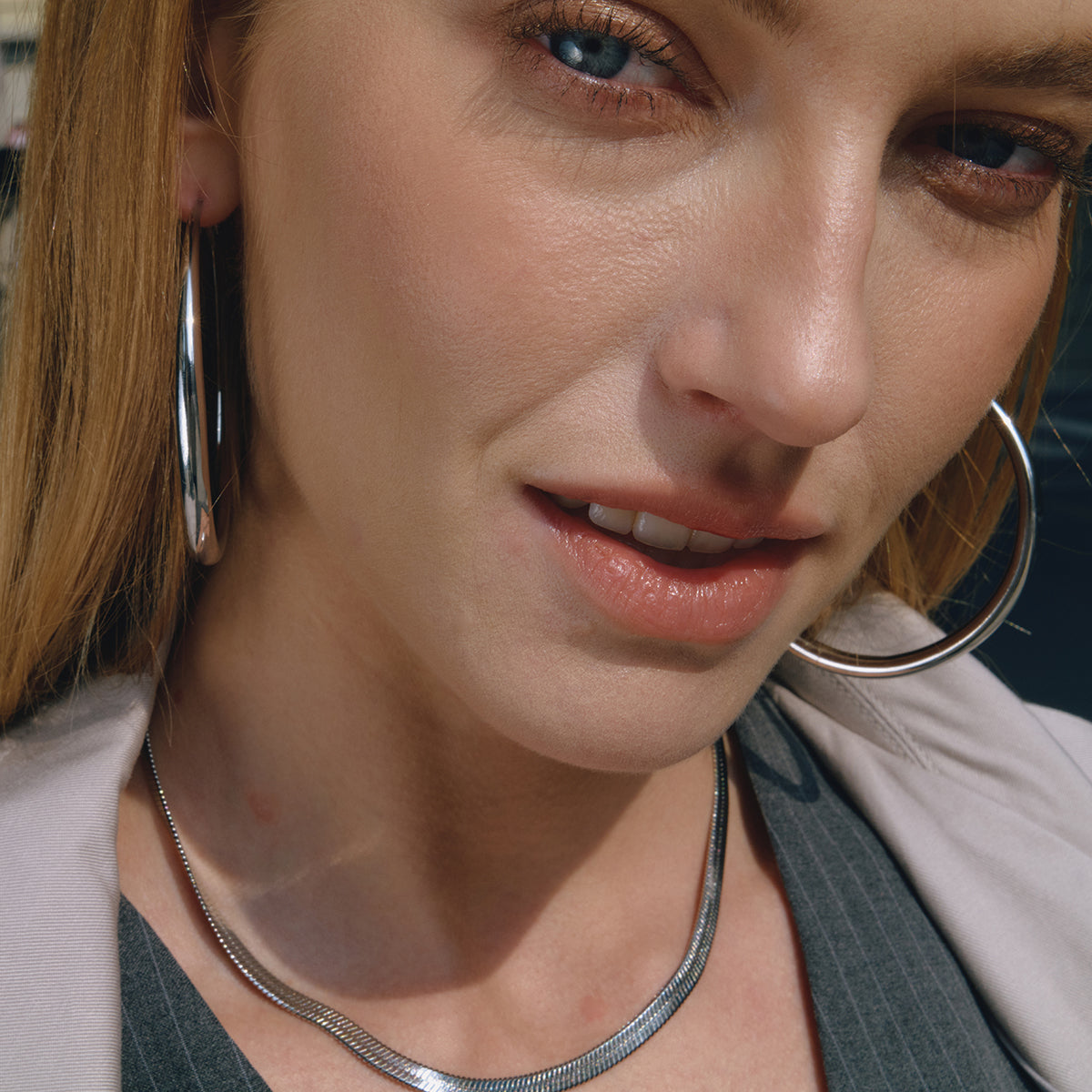 Halskette Schlangenkette Silber Finish Wasserfest Edelstahl 316L 4mm Verstellbar