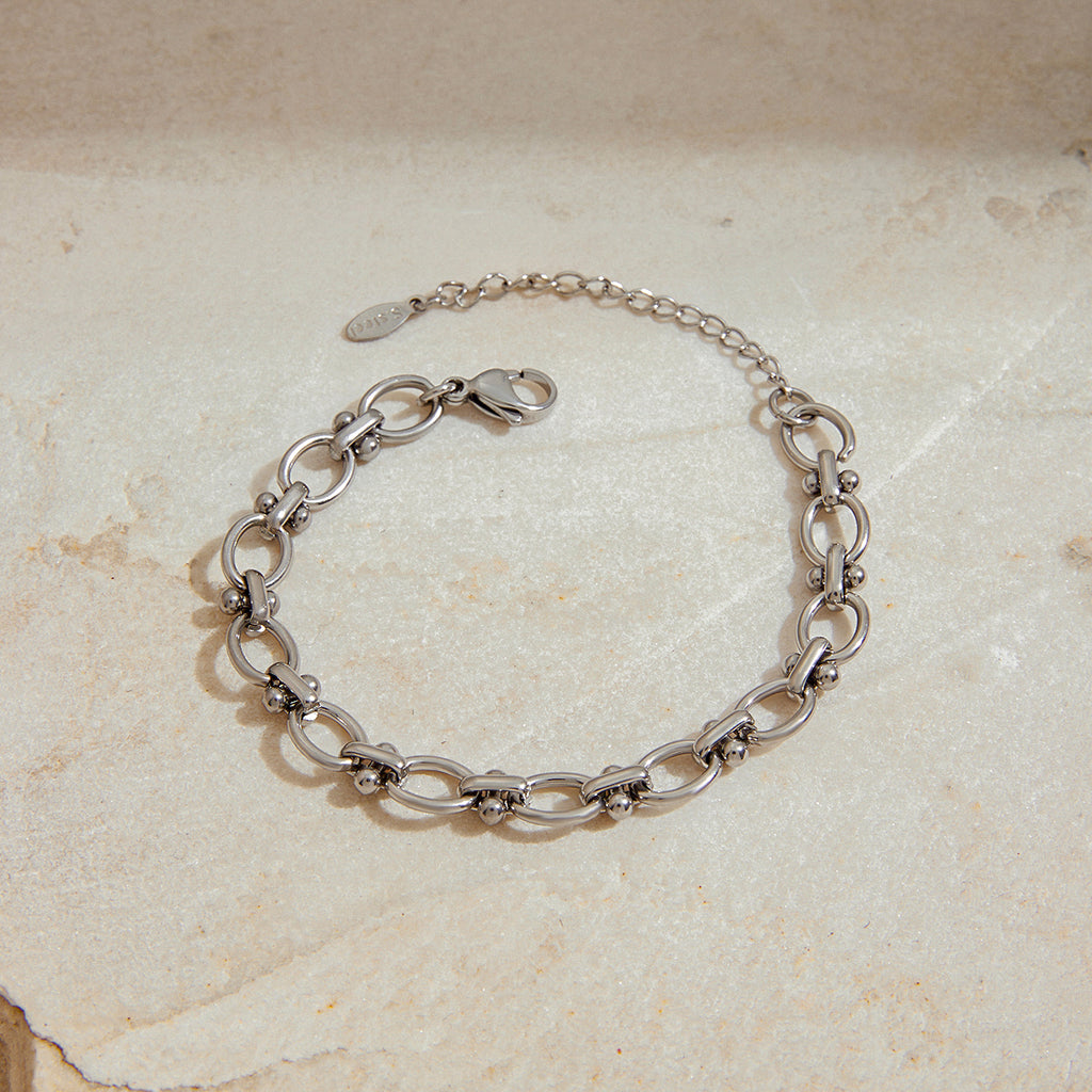Armband Gliederarmband Silber Vintage Verstellbar Wasserfest Edelstahl 316L Elegant