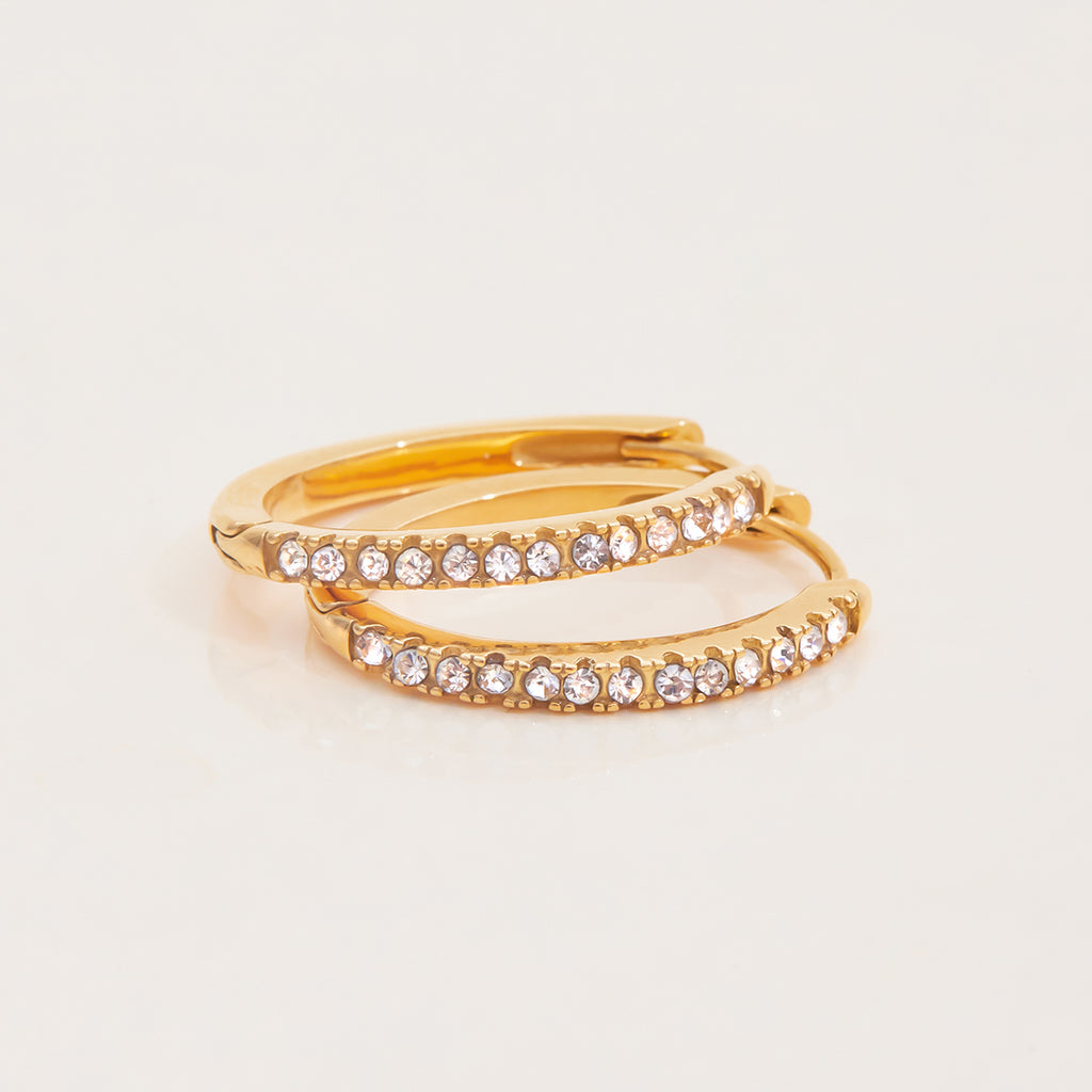 Creolen Zirkonia 18K Vergoldet 2,2cm Wasserfest Edelstahl 316L Elegant