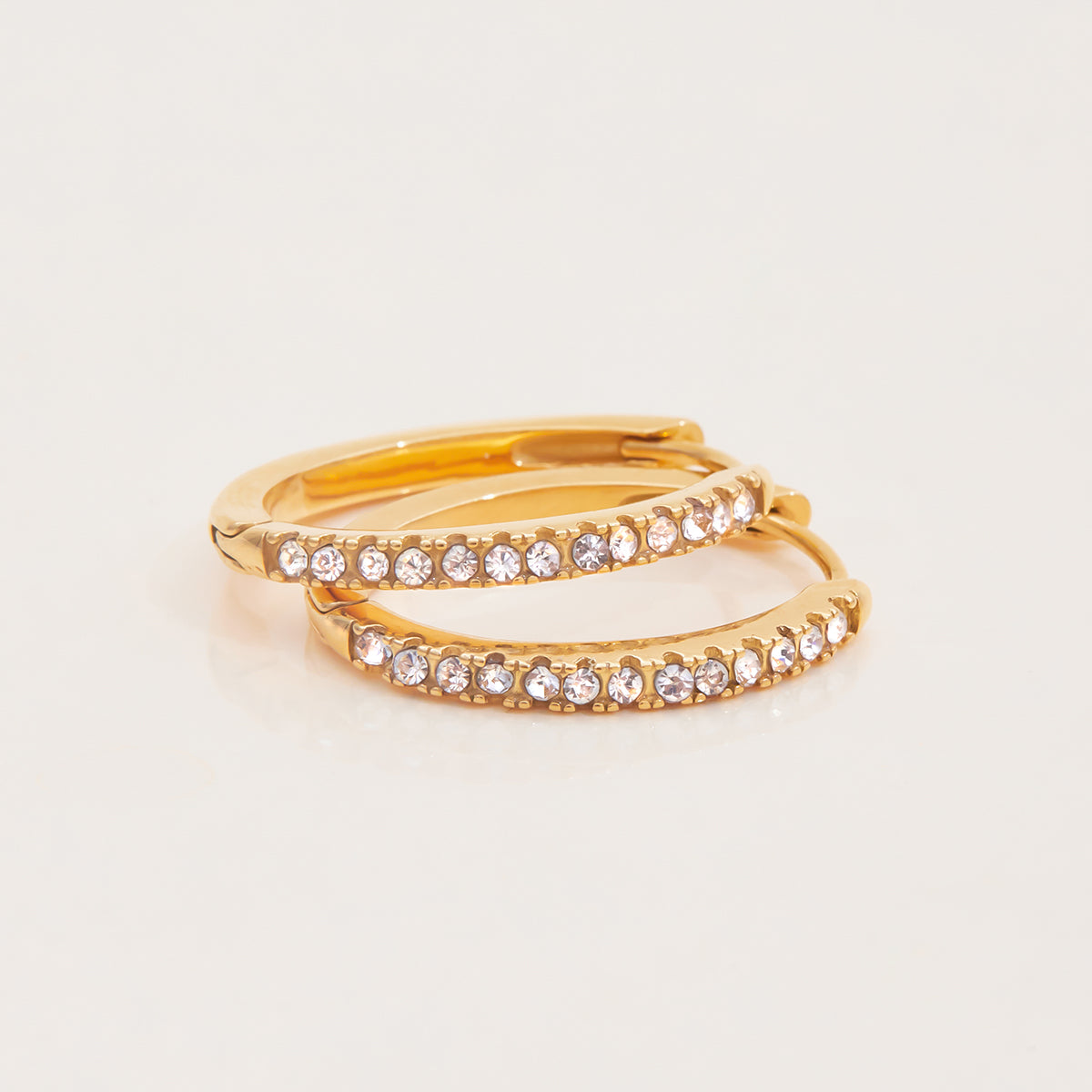 Creolen Zirkonia 18K Vergoldet 2,2cm Wasserfest Edelstahl 316L Elegant