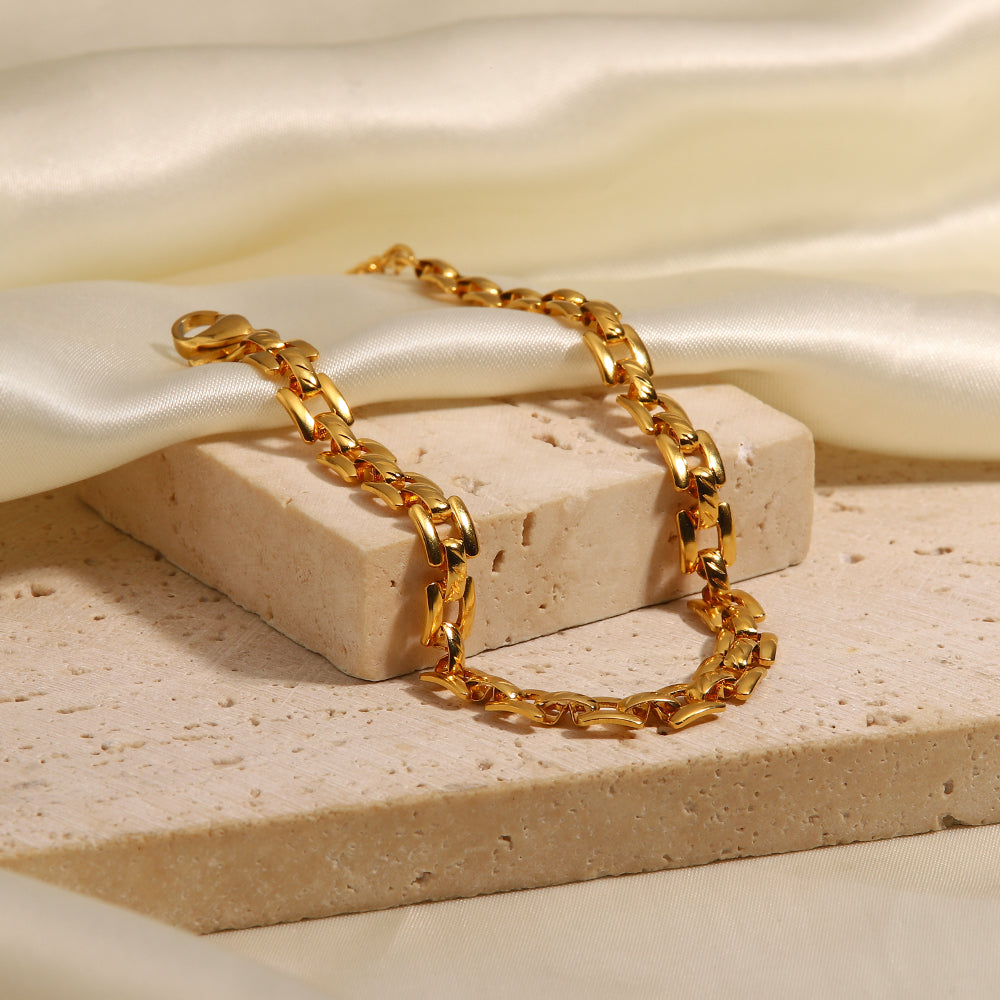Armband Kette 18K Vergoldet Verstellbar Wasserfest Edelstahl 316L Elegant