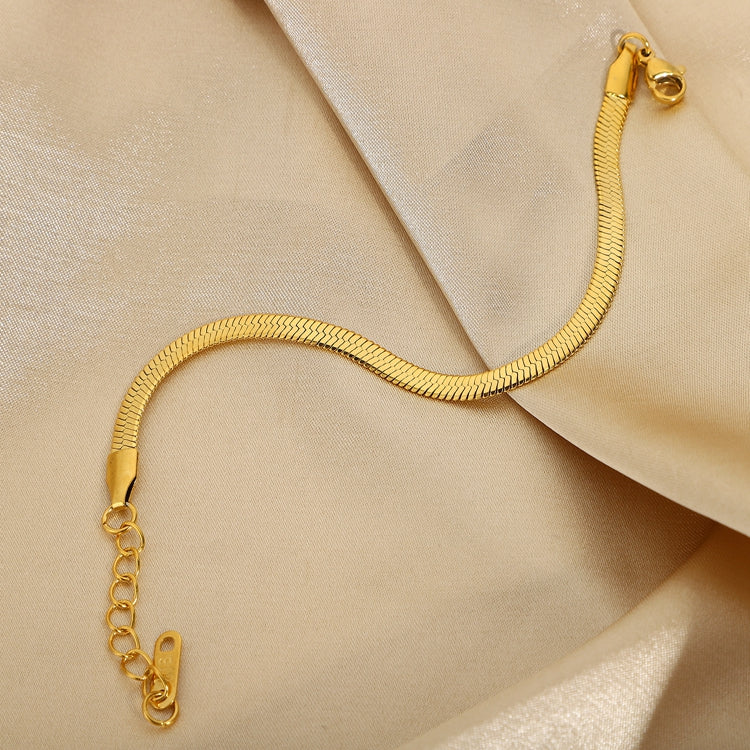 Schlangenkette Armband 18K Vergoldet 3mm Wasserfest Edelstahl 316L