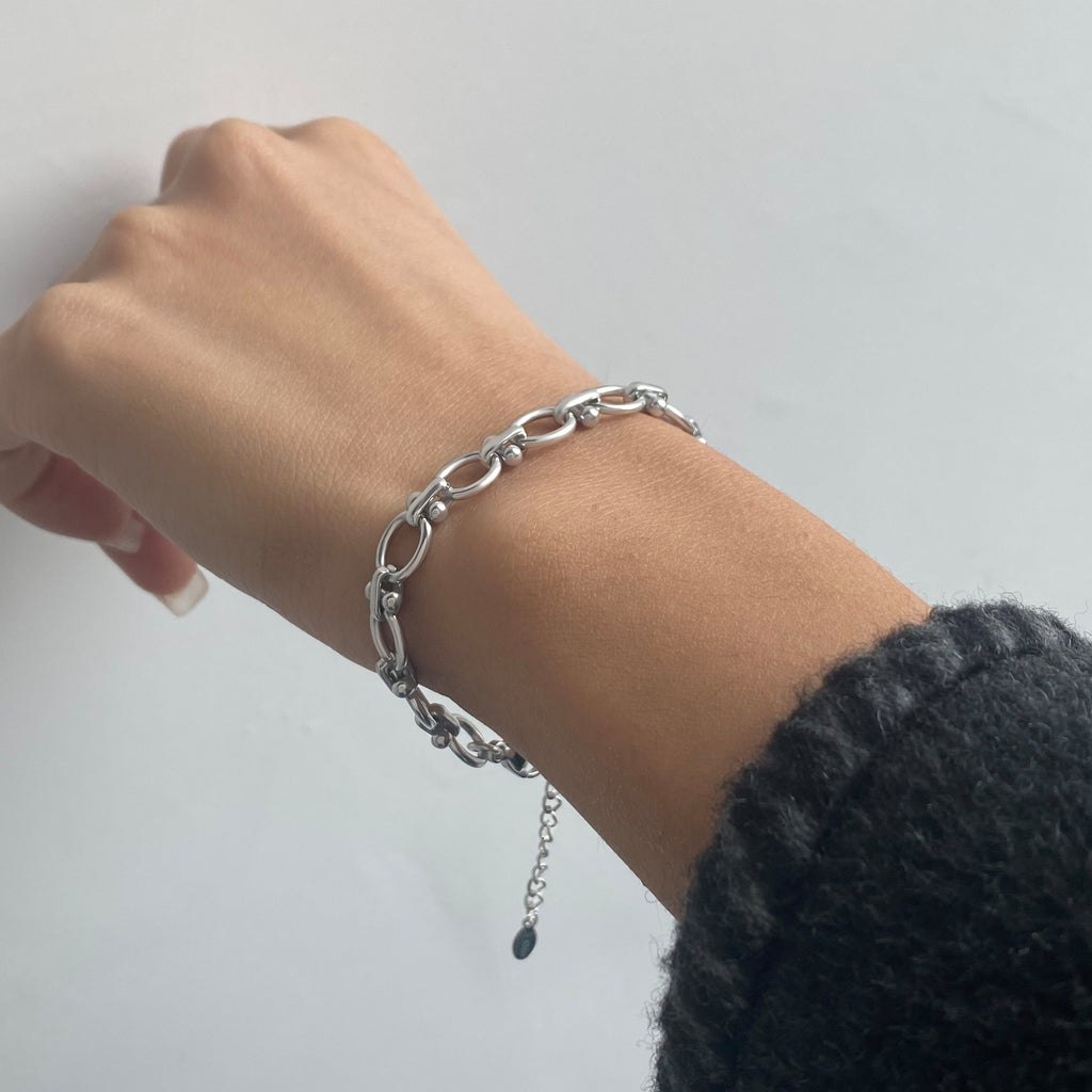 Armband Gliederarmband Silber Vintage Verstellbar Wasserfest Edelstahl 316L Elegant