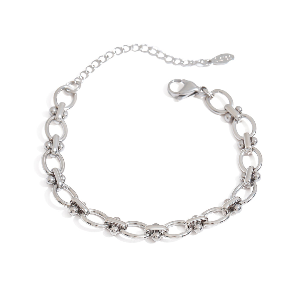 Armband Gliederarmband Silber Vintage Verstellbar Wasserfest Edelstahl 316L Elegant