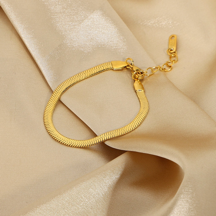 Schlangenkette Armband 18K Vergoldet 3mm Wasserfest Edelstahl 316L