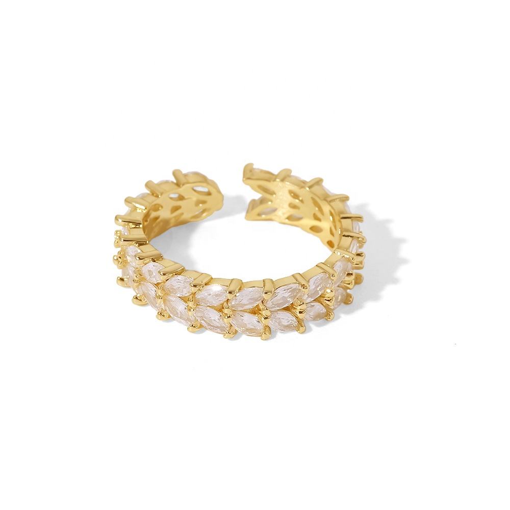 Marquise Zirkon Ring 18K Vergoldet - Verstellbarer Edelstahl 316L Ring Wasserfest