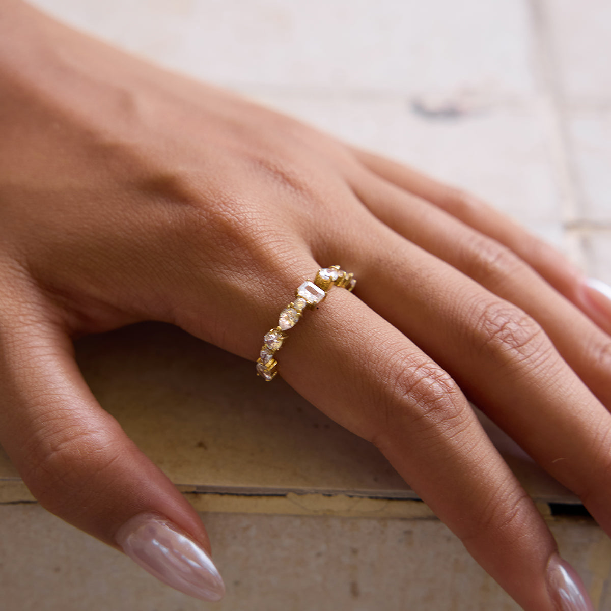 Ring Fiorella 18K Vergoldet Wasserfest Edelstahl 316L Elegant