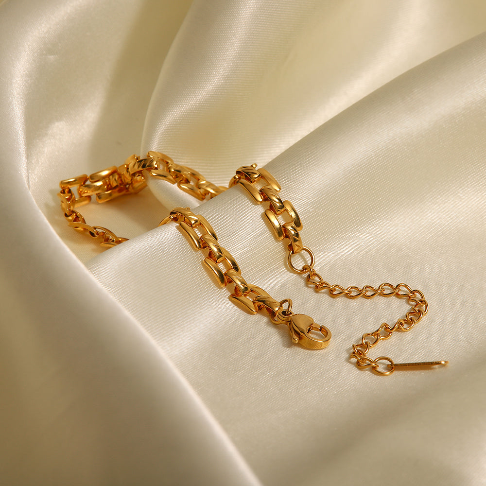 Armband Kette 18K Vergoldet Verstellbar Wasserfest Edelstahl 316L Elegant