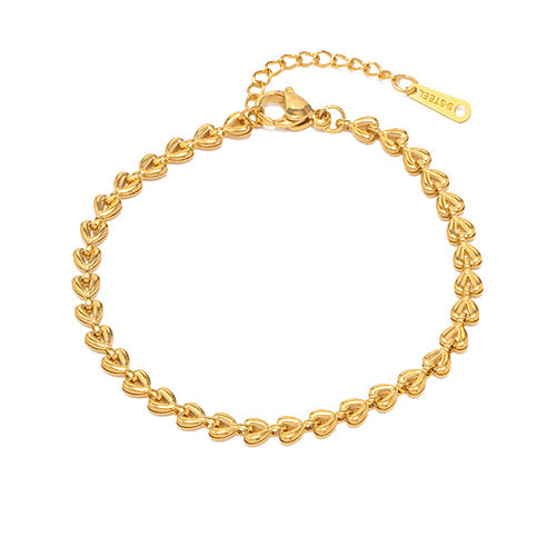 Armband Herzkette 18K Vergoldet Verstellbar Wasserfest Edelstahl 316L Elegant