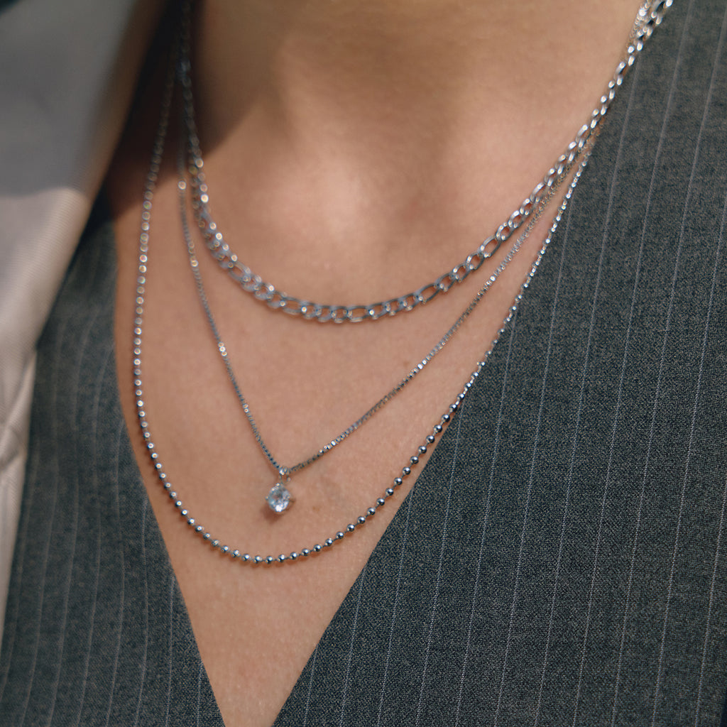 Halskette Maravita Layering Zirkonia Silber Finish Wasserfest Edelstahl 316L