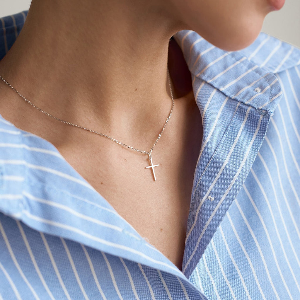 Kreuz-Anhänger Kette 18K Vergoldet Wasserfest Edelstahl 316L