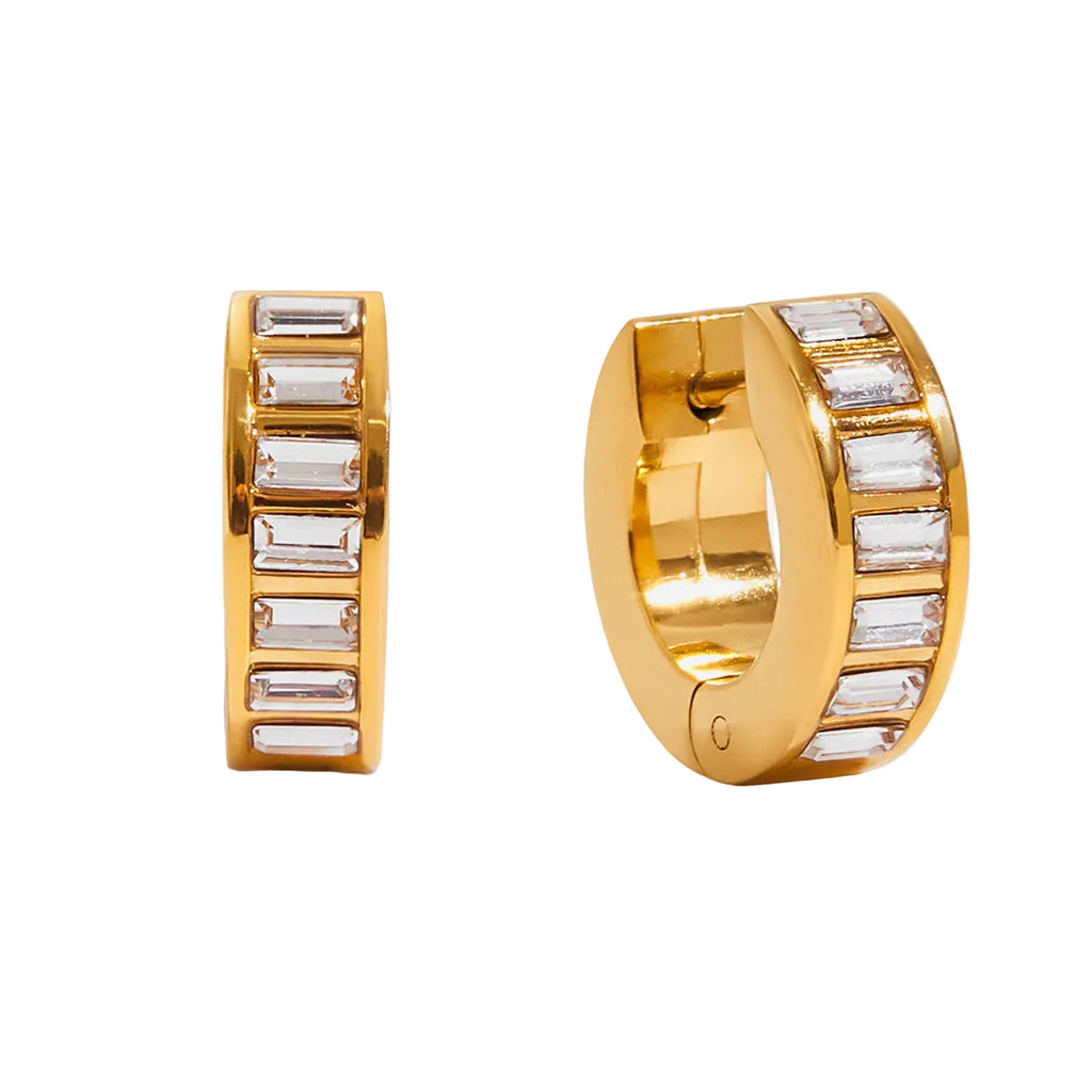 Creolen Aurorina Baguette Zirkonia 18K Vergoldet Wasserfest Edelstahl 316L