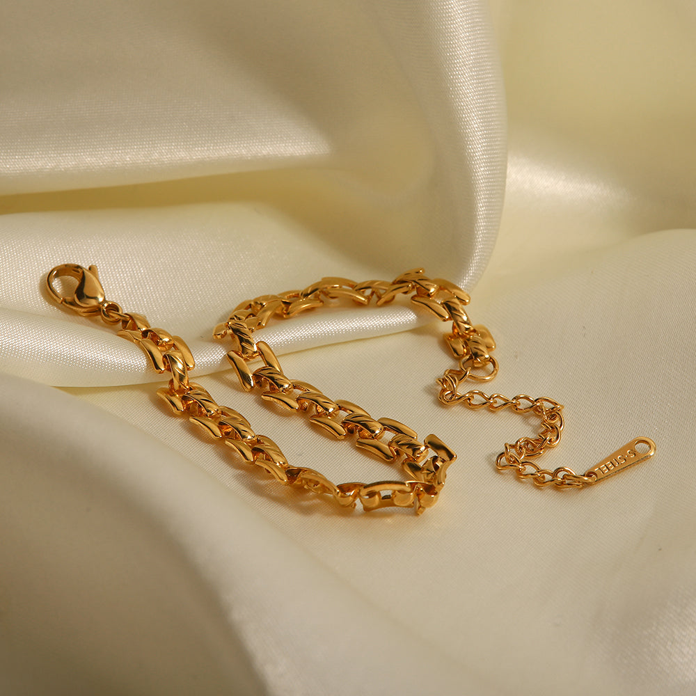 Armband Kette 18K Vergoldet Verstellbar Wasserfest Edelstahl 316L Elegant