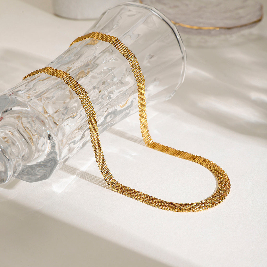 Kette "Monaco" 18K Vergoldet Wasserfest Edelstahl 316L Elegant Verstellbar
