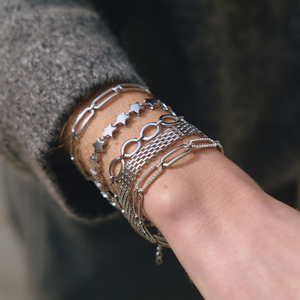 Armband Mesh Silber Finish Wasserfest Edelstahl 316L Elegant
