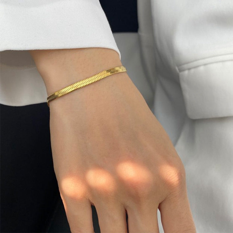 Schlangenkette Armband 18K Vergoldet 3mm Wasserfest Edelstahl 316L