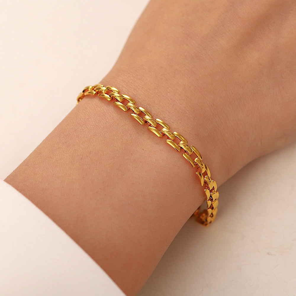 Armband Kette 18K Vergoldet Verstellbar Wasserfest Edelstahl 316L Elegant