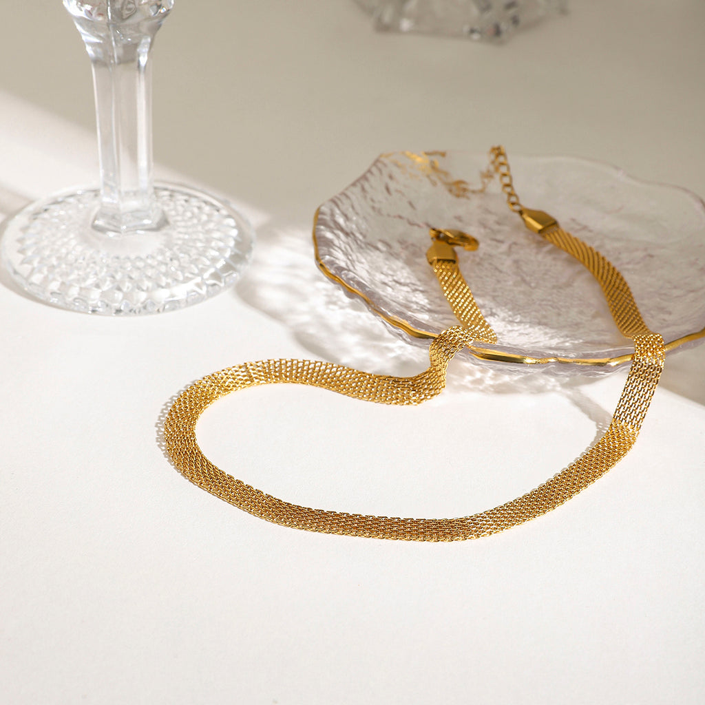 Kette "Monaco" 18K Vergoldet Wasserfest Edelstahl 316L Elegant Verstellbar