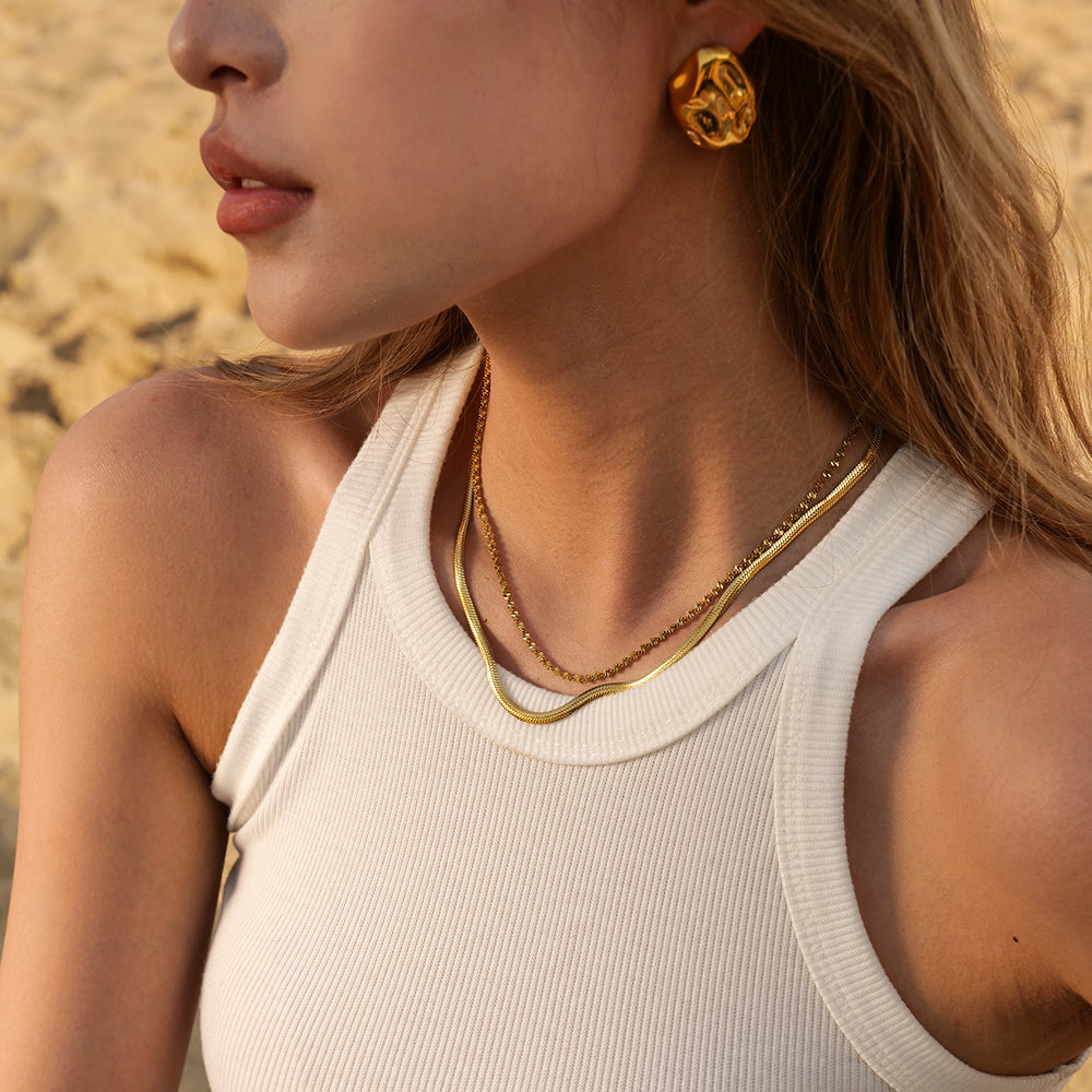 Statement Ohrstecker 18K Vergoldet Wasserfest Edelstahl 316L