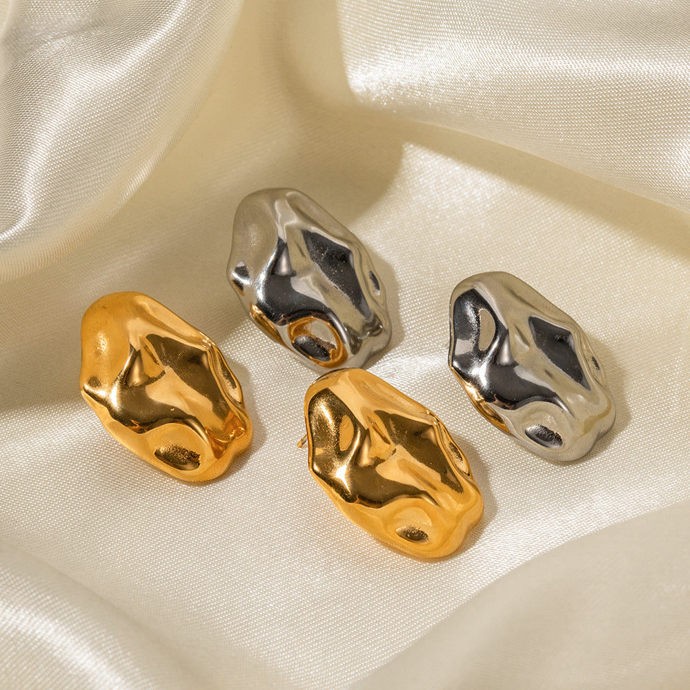 Statement Ohrstecker 18K Vergoldet Wasserfest Edelstahl 316L