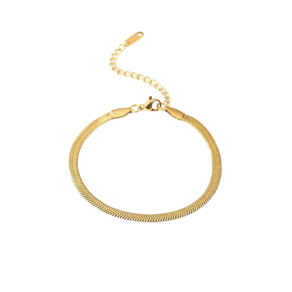 Schlangenkette Armband 18K Vergoldet 3mm Wasserfest Edelstahl 316L